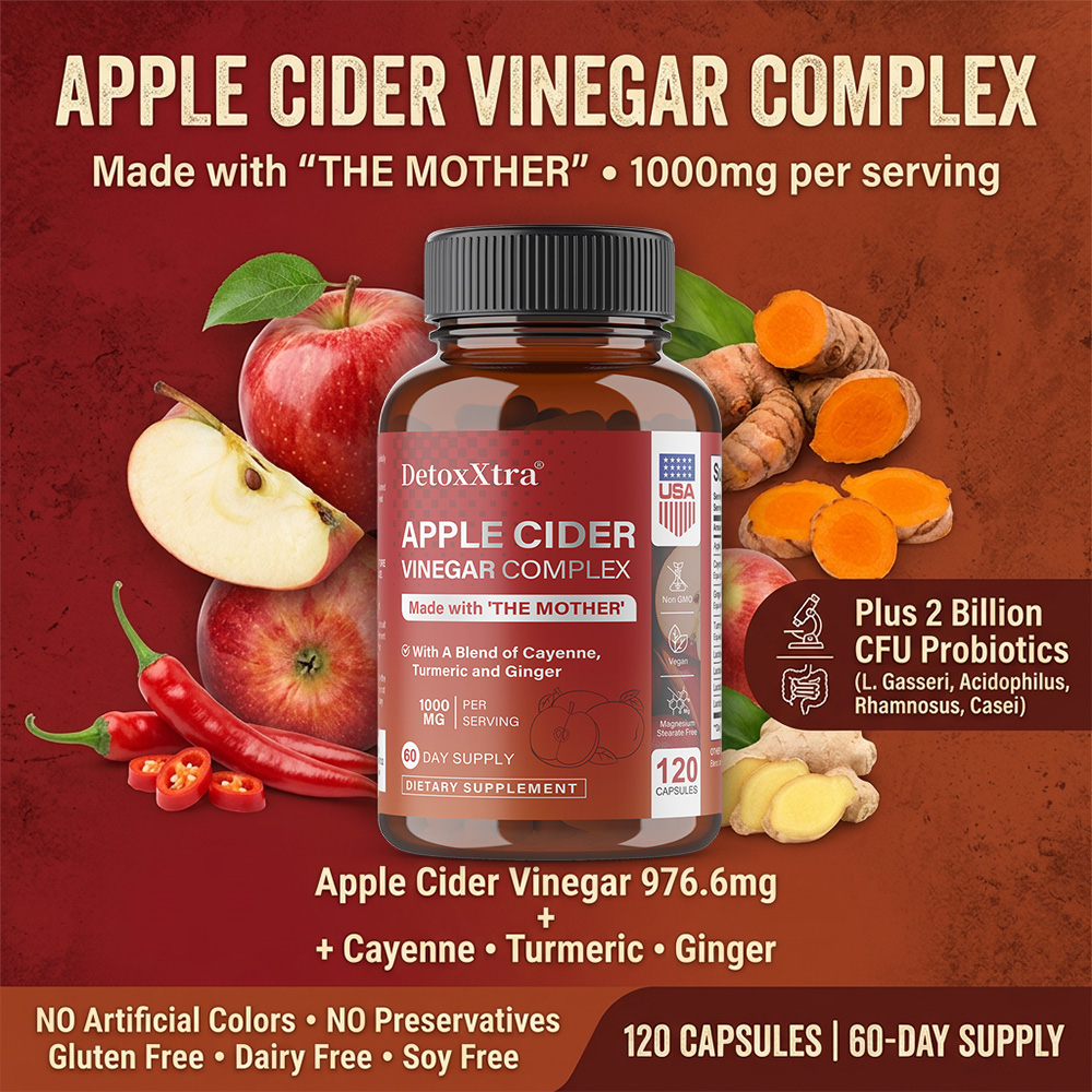 Apple Cider Vinegar Pill - Probiyotikli, Zerdeçallı, Zencefilli ve Acı Biberli