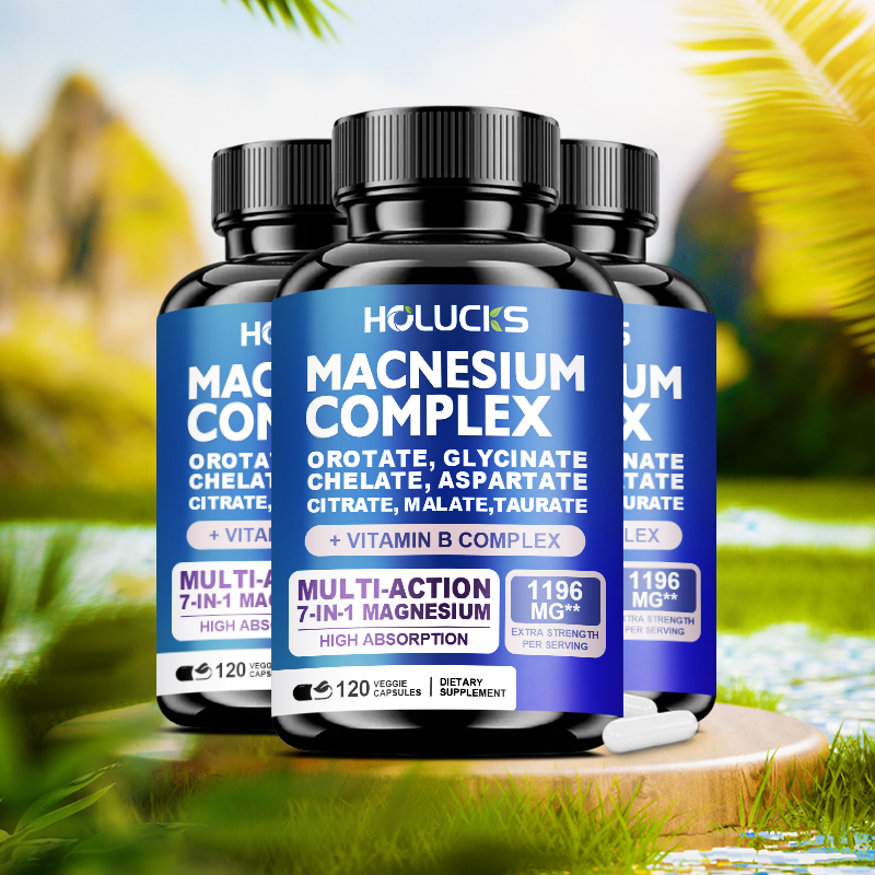 Magnesium Glycinate Capsule - Magnezyum Kompleksi 1000mg Takviyesi, C, E,